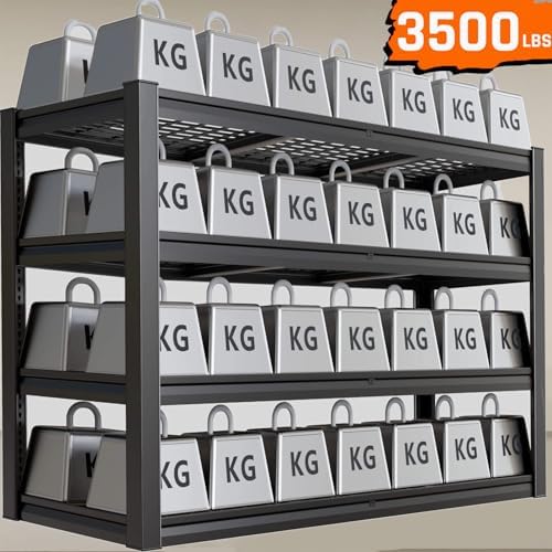 36" D Storage Shelves, 68" W Garage Shelving Heavy Duty Metal Adjustable Garage Shelves, Shelving Units Industrial Shelving for Warehouse, 68" W x 36" D x 68" H,Black - Image 4