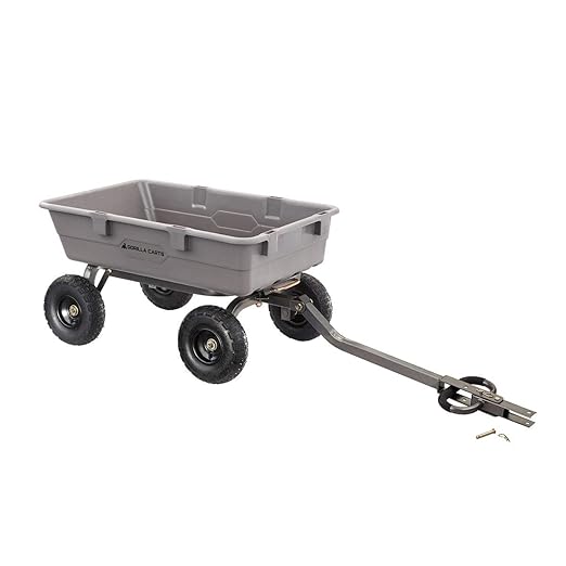 Gorilla Carts Heavy-Duty Poly Dump Cart, 5 Cu Ft Tub, 800 lb Haul Capacity - Image 8