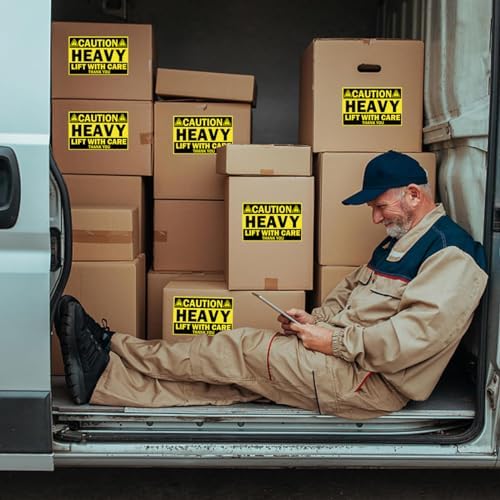 100 Caution Heavy Shipping Labels, 4 x 6 Inch - Image 3