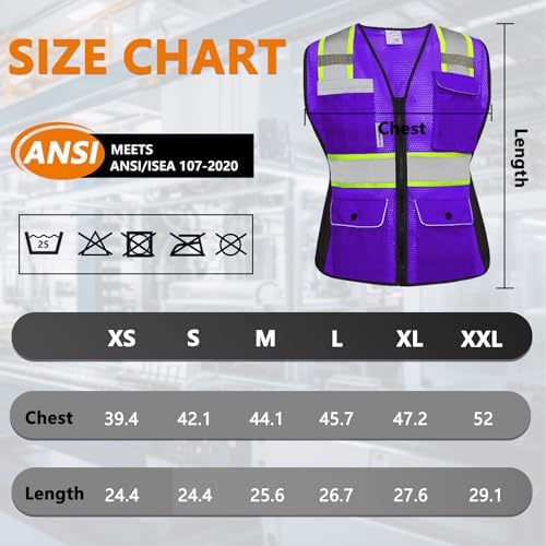 HYCOPROT Safety Vest for Women Mesh Reflective Lady High Visibility Construction Work Vest Meets ANSI/ISEA Standards - Image 6