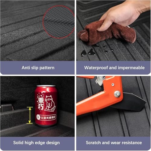 Elsetyler Custom Fit for Cargo Liner 2021-2025 2026 Mercedes-Benz GLA-Class (Upper Cargo mat) - Black TPE All Weather Heavy Duty Waterproof Rear Cargo Tray Trunk Floor Mat Protector - Image 5