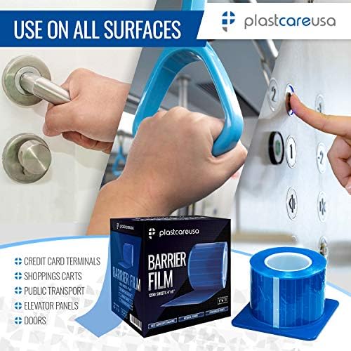 Blue Barrier Film Roll 4"x6" - 6.5nm Thickness Medical Grade Surface Protective Dental Barrier Film for Dental, Medical, Tattoo - Easy Peel, Non-Stick Tape (1 Box of 1200 Sheets) By PlastCare USA - Image 3