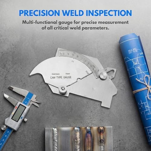 Stainless Steel Bridge Cam Weld Gauge Set, Metric & Inch Fillet Weld Gauge, Welding Inspection Ulnar for Undercut Depth Pitting Throat Size Angle - Image 2