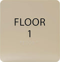 Khaki w/Black ADA Floor 1 Sign by ADACentralSigns