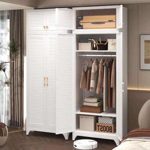 Steeloong 86"Armoire Wardrobe Close,Metal Wardrobe Cabinet with Hanging Rod - Image 2