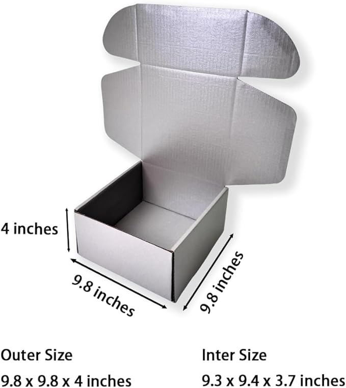 10 Pcs 9.8 x 9.8 x 4 inches Large Size Corrugated Cardboard Gift Boxes - Image 2