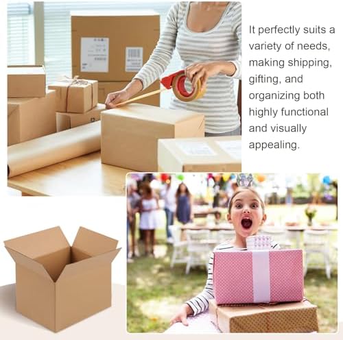 Corrugated Cardboard Boxes,4 PCS 8x6x6 inches Shipping Boxes, Brown Corrugated Cardboard Boxes for Packing, Mailing, Moving,Gifts & Storage（Brown） - Image 7
