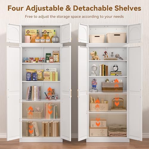 Polup Kitchen Pantry Cabinet, 86" Tall Metal Storage Cabinet with Doors - Image 5