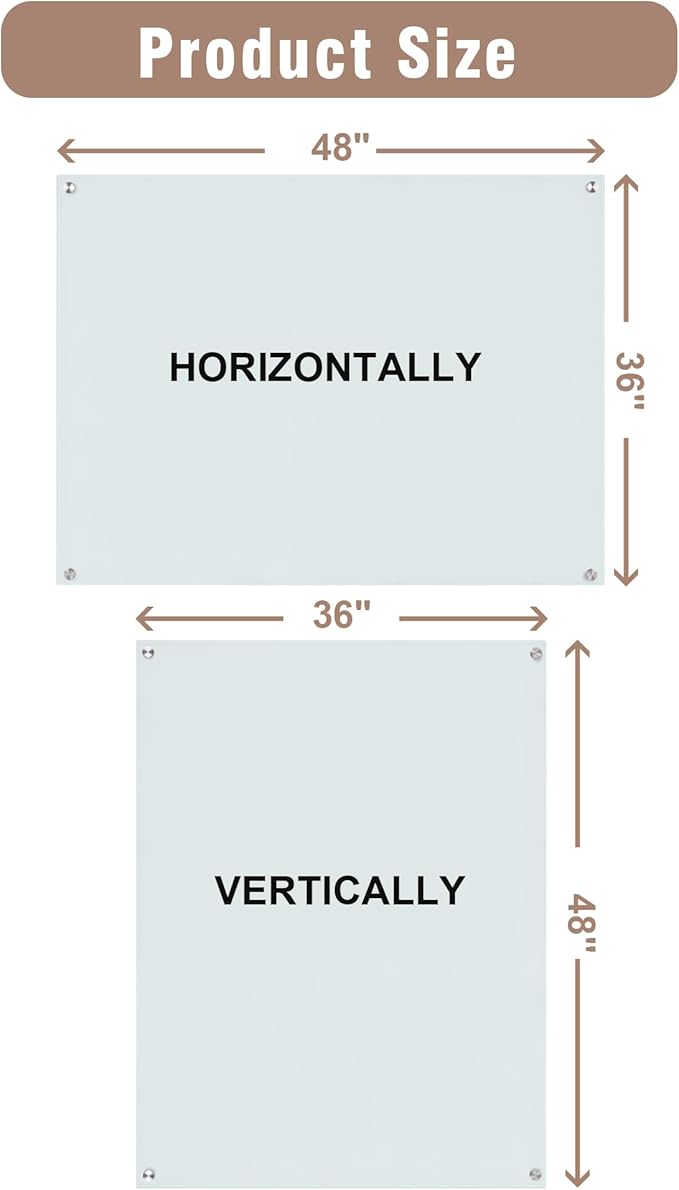 Mifuro Magnetic Glass Whiteboard，48"x36" Wall Mounted Frameless Dry Erase Board - Image 7