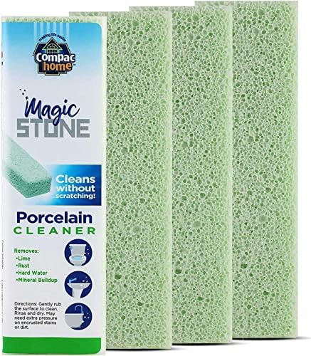 Compac Home Magic-Stone Porcelain Cleaning Stick - Toilet Bowl Cleaner, Handy Toilet Cleaner Easily Scrubs/Removes Stubborn Lime Stains from Porcelain or Bathroom Fixtures, 4 Count by CompacHome