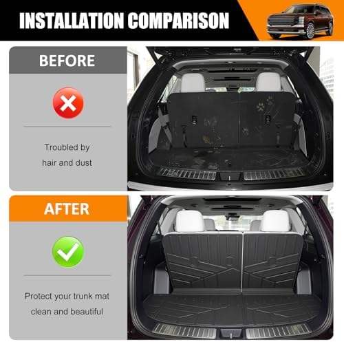 Cargo Mat Compatible with 2026 Hyundai Palisade Cargo Liner Trunk Liner Seatback Protector for Hyundai Palisade Accessories(26 Palisade) - Image 2