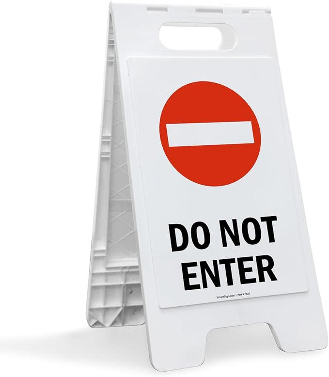 SmartSign 25 x 12 inch “Do Not Enter” Two-Sided Folding Floor Sign, Digitally by SmartSign