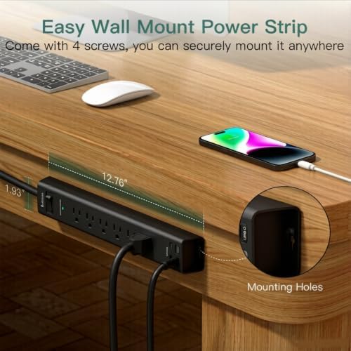 Power Strip Surge Protector with 6 AC Outlets 4 USB Ports (2 USB-C) - Image 5