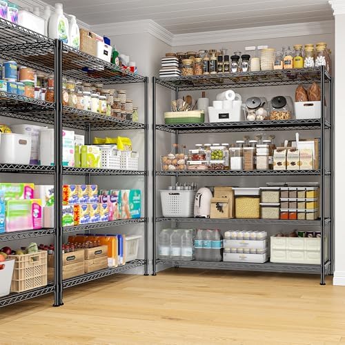 DurayLoly 45"W Heavy Duty 5-Tier 1000LBS Storage Shelves, Adjustable, Black - Image 5