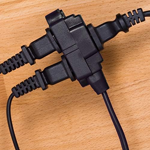 GE 6 Ft Extension Cord, 3 Outlet Power Strip, 2 Prong, 16 Gauge, Twist-to-Close Safety Outlet Covers, Indoor Rated, Perfect for Home, Office or Kitchen, UL Listed, Black, 45148 - Image 6