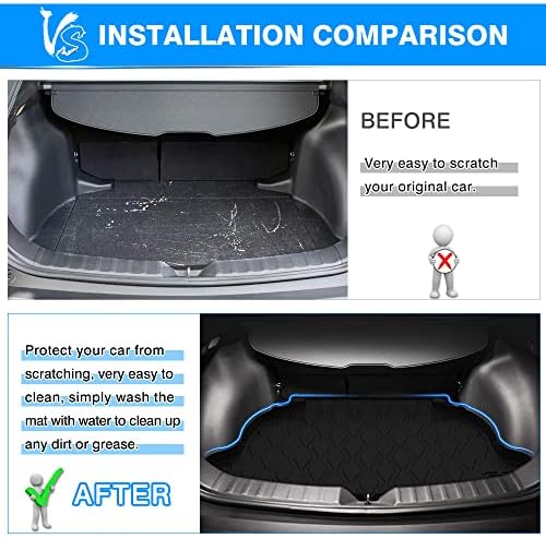 KUST Cargo Mat for Toyota Corolla Cross 2022-2025 2026 (Only Fits NO JBL Subwoofer in Cargo Area)(Not for Corolla) Rear Trunk Mat Cargo Liner All Weather Protection TPE Rubber Black - Image 3