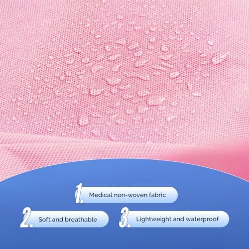 JMU 100 Pack Disposable Isolation Gowns Pink, Long PPE Medical Gowns - Image 4