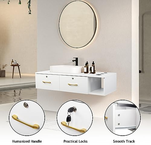 Winado Wall Mount Styling Salon Station for Hair Stylist, Salon Cabinet - Image 4