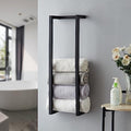 Towel Rack for Rolled Towels, Towel Rack for Bathroom,Wall Mounted Metal Bathroom Organizer, Bath Towel Holder Wall for Modern Small Space Bathroom Towel Storage (Black) by Roeveca