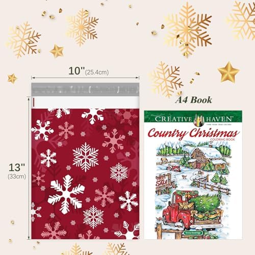 Fuxury Christmas Poly Mailers 10x13" 50Pcs,Cute Shipping Bags for Clothes - Image 2
