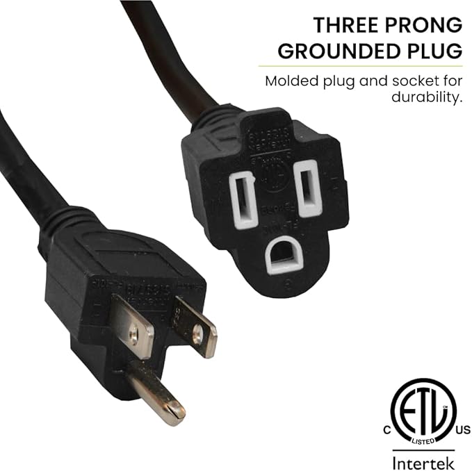 Go Green Power Inc. 14/3 50ft Black Outdoor Extension Cord - Image 4