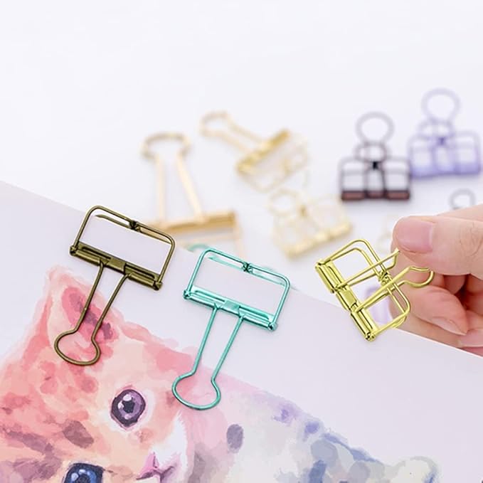 Hollow Out Bronze 3/4 Inch Micro Binder Clips - Image 5