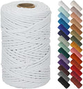 NOANTA White Macrame Cord 5mm x 109yards, Colored Cotton Rope Macrame Yarn by NOANTA