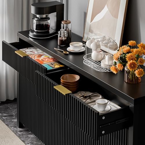 Lulive 55" Sideboard Buffet Cabinet with Storage for Kitchen, Black - Image 5