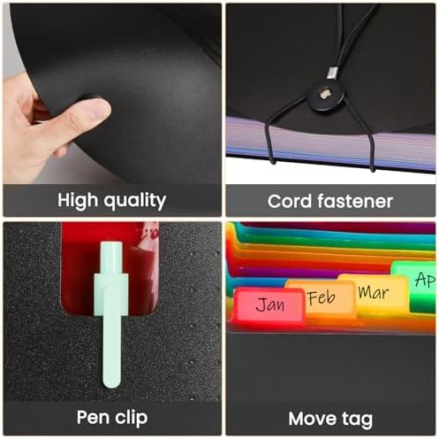 Sooez Accordion File Organizer, 13 Pocket Expanding File Folders, Letter/A4 - Image 4