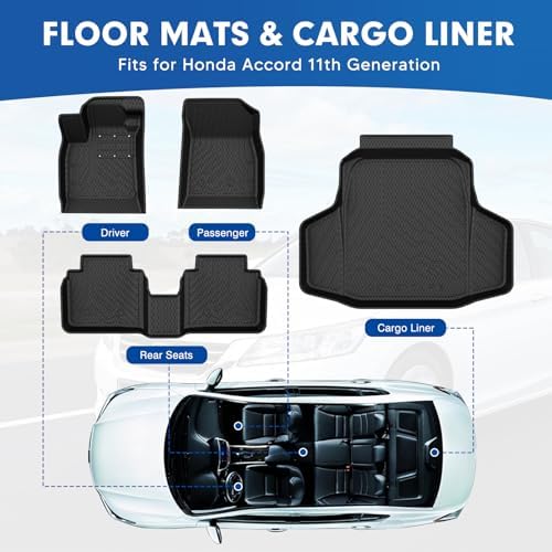 Floor Mat & Cargo Liner for Honda Accord 2023-2026 Gasoline & Hybrid - Image 2