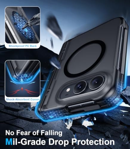 Temdan Magnetic for iPhone Duo Case Ultra Fold with Hidden Stand, Black - Image 4