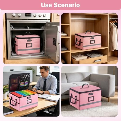 EXLIFBAG Fireproof File Organizer with Lock, 1 Layer - Image 7