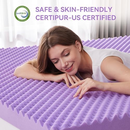 SINWEEK 3 Inch Egg Crate Memory Foam Mattress Topper Twin Size, Soft Mattress Pad for Back Pain Relief, Bed Topper, CertiPUR-US Certified - Image 5