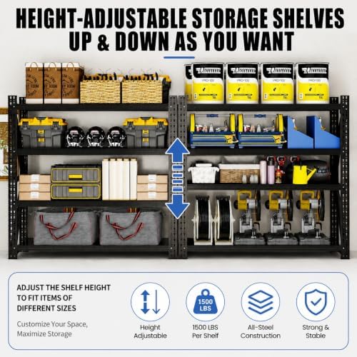 Metal Storage Shelves Heavy Duty, 4-Tier Garage Shelving Units - Image 4