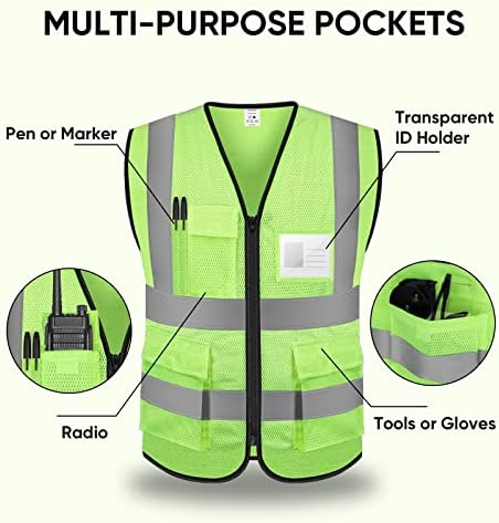 TICONN High Visibility Reflective Safety Vest for Men & Women, ANSI Class 2 - Image 4