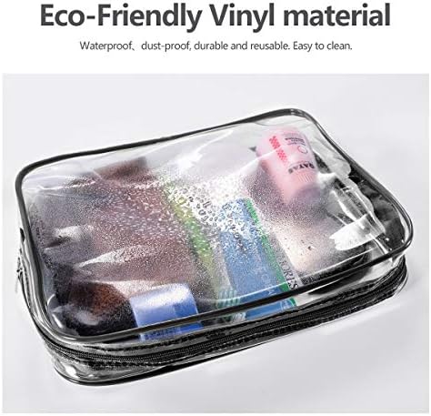5Pcs Crystal Clear PVC Travel Toiletry Bag Kit for Women Men, Cosmetic Bags - Image 2