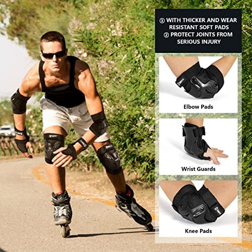 Tanden Skating Protective Gear Knee and Elbow Pads Wrist Guards for Roller Skating Skateboarding, Skate Pads Adult Knee Pads - Image 4