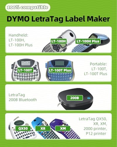 7 Pack Compatible with Dymo Letratag Plastic Label Maker Refill 91331 - Image 2