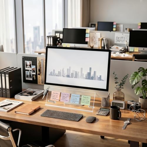 Monitor Memo Board Holder 16.5"x6.1", office organization memo holders for Computer sticky note holder, Space-Saving, Movable & Reusable, Screen saver for Office & Home Desktop Decor Extra Large - Image 5