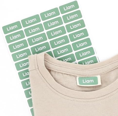 TeddyLabels - Clothing Labels for Nursing Home (120) – Self-Adhesive Name Tags for Clothes and Personal Items. Personalized Labels for Daycare, Nursing Homes, and Laundry Use - Green by Teddylabels