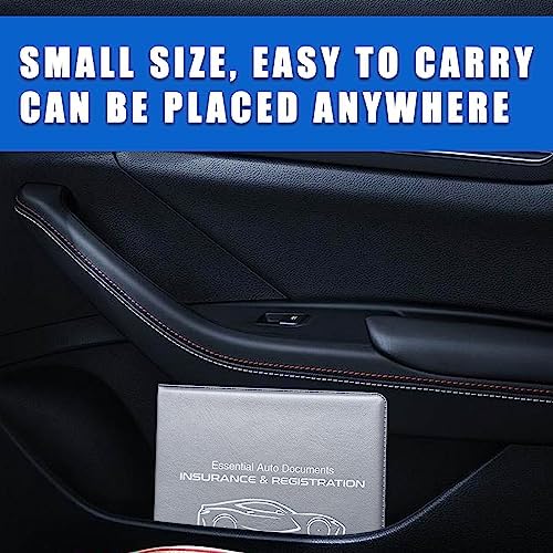 Ziciner Car Registration Insurance Holder, 2Pack Essential Auto Card Document Glove Box Organizer with Touch Fastener, Vehicle Interior Accessories Perfect for Most Car, Truck, SUV(Gray/Small Car) - Image 6