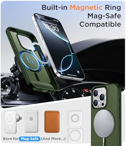 Temdan Magnetic Compatible with iPhone 16 Pro Max Case, [Built-in Invisible Kickstand][Compatible with MagSafe][Military Grade Shockproof] Slim Translucent Matte Phone Case for iPhone 16 Pro Max 6.9" - Image 4