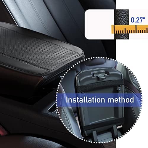 Ziciner Leather Car Center Console Armrest Pad, PU Waterproof Auto Seat Box Cover Protector, Hand Rest Cushion Protection Pad, Vehicles Interior Accessories Universal for Truck,SUV (Gray A) - Image 4
