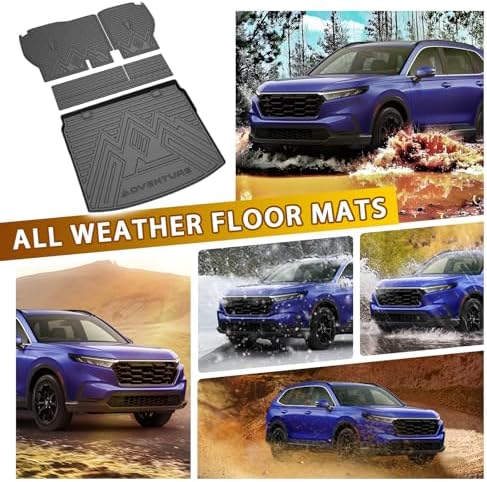 Powerty Floor Mats for 2023-2025 2026 Honda CRV (Gas Model Only), All Weather 3D TPE Anti-Slip Upper & Lower Position Trunk Cargo Liner Seat Back Covers Protectors Full Set Car Accessories - Image 6