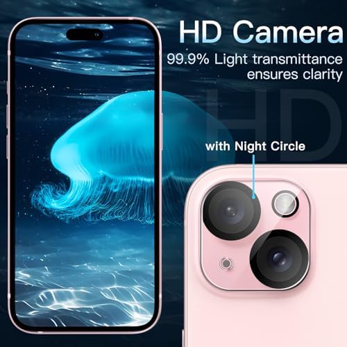 JETech Camera Lens Protector for iPhone 15/15 Plus, 3-Pack - Image 5