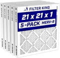 Filter King 21x21x1 Air Filter MERV 8, AC Furnace Filters (5-Pack) by FilterKing