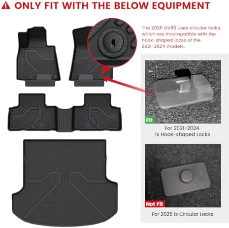 LASFIT Floor Mats for Genesis GV80 2021-2024 5-Seats, with Cargo Mat - Image 2