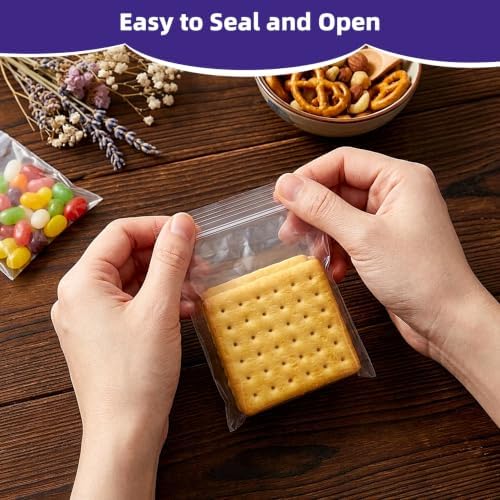 Yotelab Small Plastic Zip Bags, 4x4 In Clear Resealable Jewelry Bags 200Pcs - Image 4