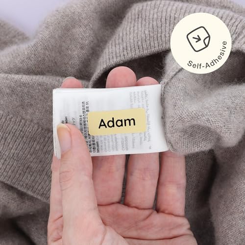 TeddyLabels - Clothing Labels for Nursing Home (180) – Self-Adhesive Name Tags for Clothes and Personal Items. Personalized Labels for Daycare, Nursing Homes, and Laundry Use - Yellow - Image 2