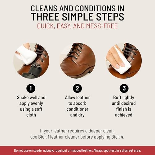 Bick 4 Leather Conditioner & Cleaner, Won't Darken Boots, Couch, Bags 8 oz - Image 4